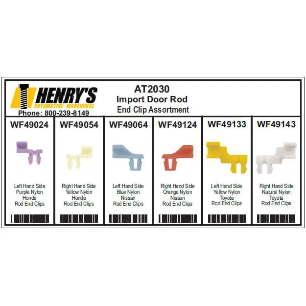Import Door Rod End Clips Assortment-AT2030