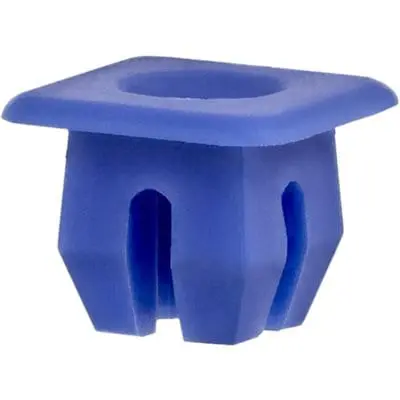 Nylon Nut #8 Screw Hole 1/4" Square Blue-WF34164