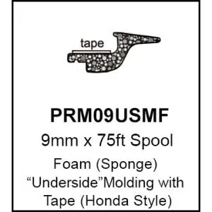 EPDM Universal Underside Molding with Adhesive Tape| 9mm x 75 Feet Roll-PRM09USMF-4