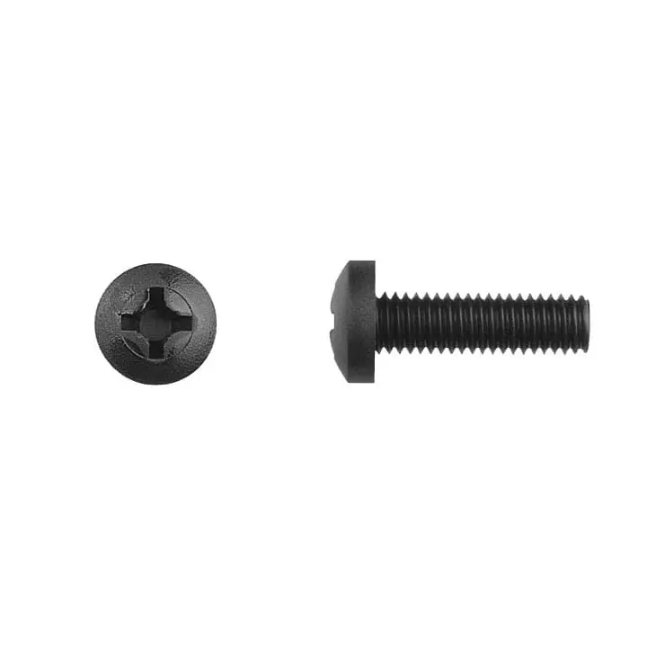 Pan Head Phillips Black Nylon License Screw 6-1.00 x 20mm-WF69386