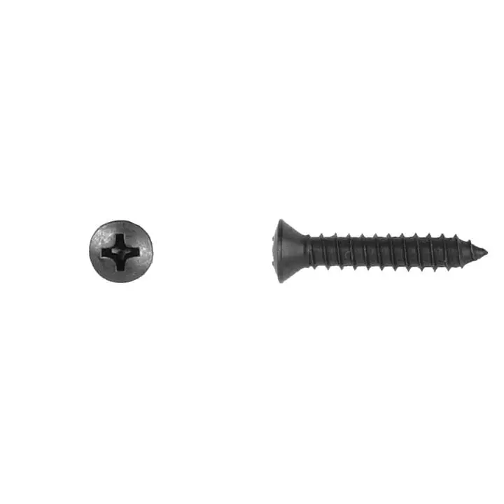 Phillips Oval Black Sheet Metal Screws 10 x 1"