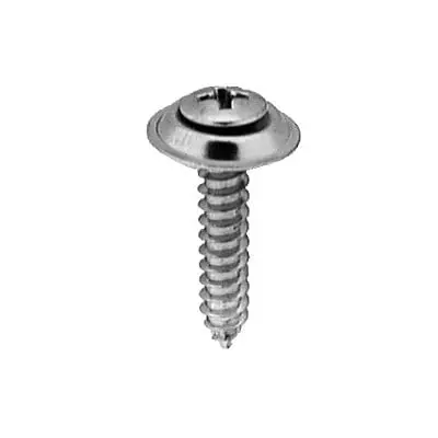 Screw Phillips Pan Head Oval Sems Wshr Chrome Pltd #10 x 1"(#8Hd) - PK 100-WF66566