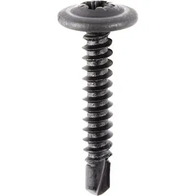 Screw Phillips Teks Drill Point Flat Washer Black 4.2mm x 25-WF68520-P