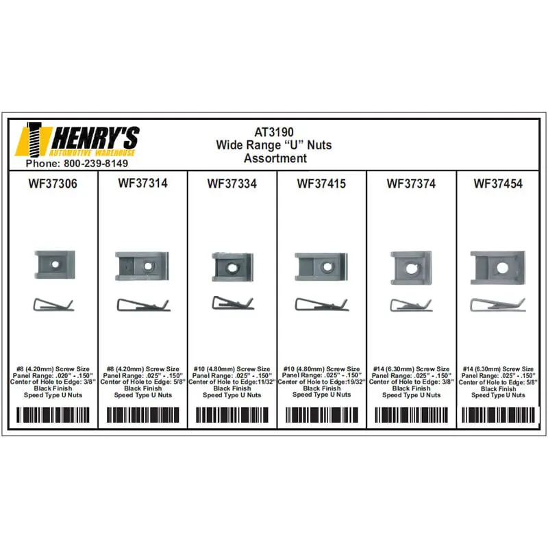 Short and Long "U" Nut Assortment-AT3190