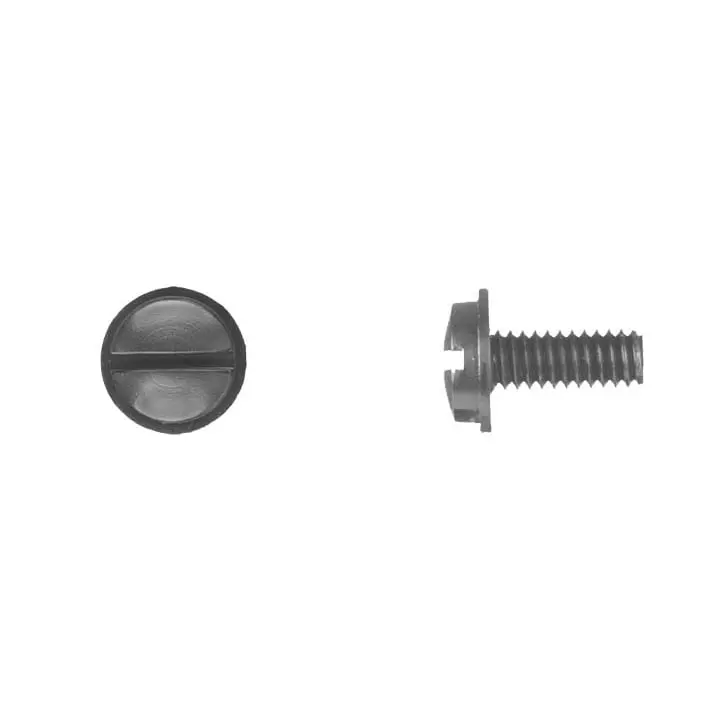 Slotted Truss Head Black Nylon License Plate Screw 1/4-20 x 5/8"-WF69465