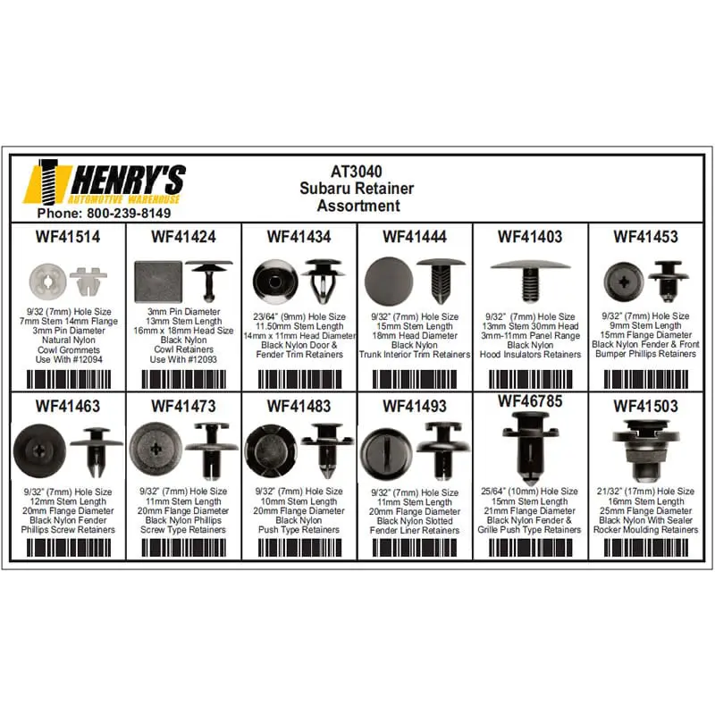 Subaru Retainer Assortment-AT3040
