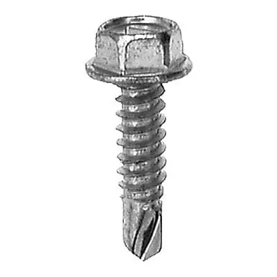 Tap Screw Hex Washer Teks Point Zinc Plated #14x1" - PK 25-WF73194
