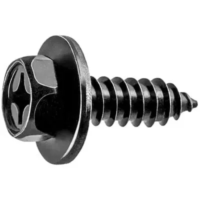 Tap Screw Loose 16mm Washer Black 6.3mmx20-10 Phillips Hex - PK 50-WF73725