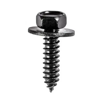Tap Screw Loose 17mm Washer Black 6.3mmx25-10Hex-WF73850-P