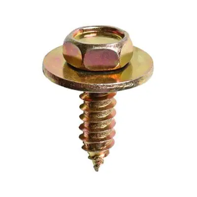Tap Screw Loose 18mm Washer Yellow Zinc 6.3mmx20-10Hex - PK 25-WF73634