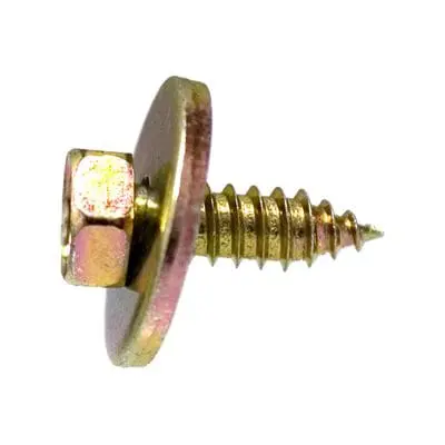 Tap Screw Loose 22mm Washer Yellow Zinc 6.3mmx18-10Hex - PK 25-WF73644