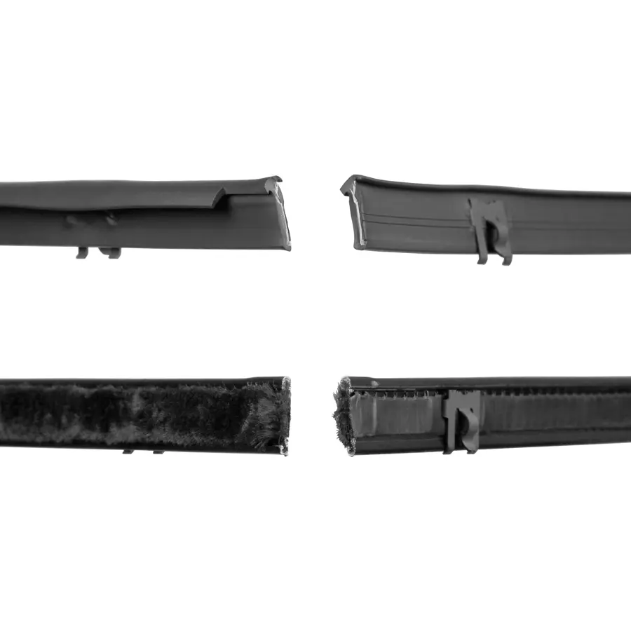1967-1972 Chevrolet/GMC Pickup/Blazer/ Jimmy/Suburban Black Beltline Molding 4 PC Kit-Driver and Passenger-WFK111067-a