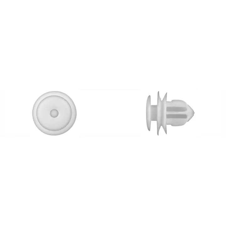 White Nylon Garnish Moulding Retainer 8.5mm Hole 11mm Stem-WF40914