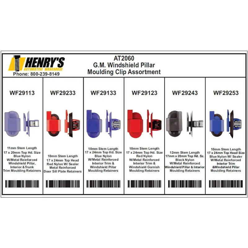 Windshield Pillar Molding Assortment-AT2060
