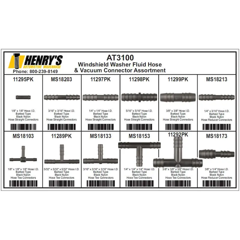 Windshield Washer Fluid Hose and Vacuum Connector Assortment-AT3100