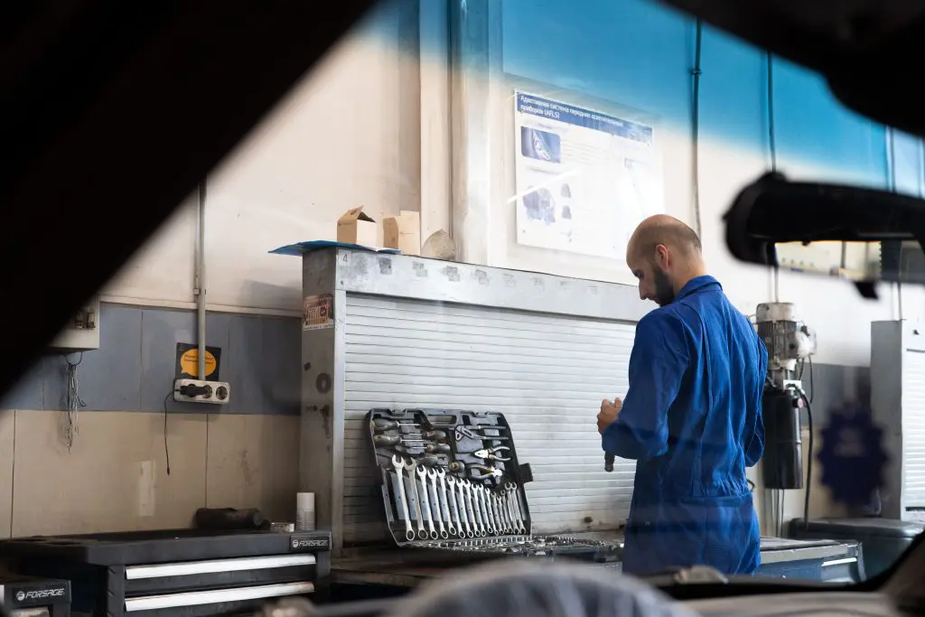 Man in garage