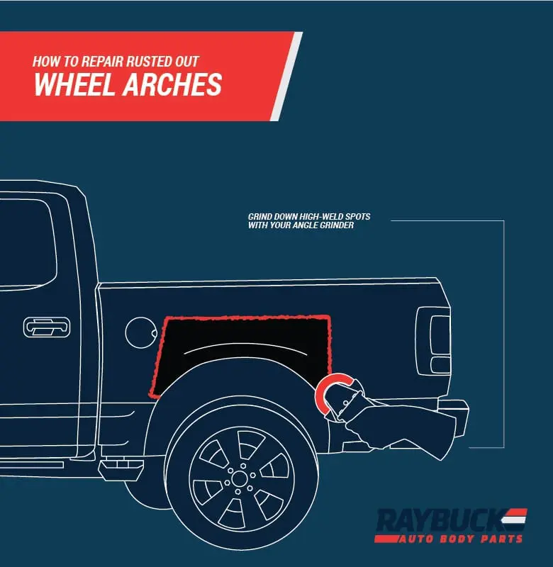 Grind down high weld spots