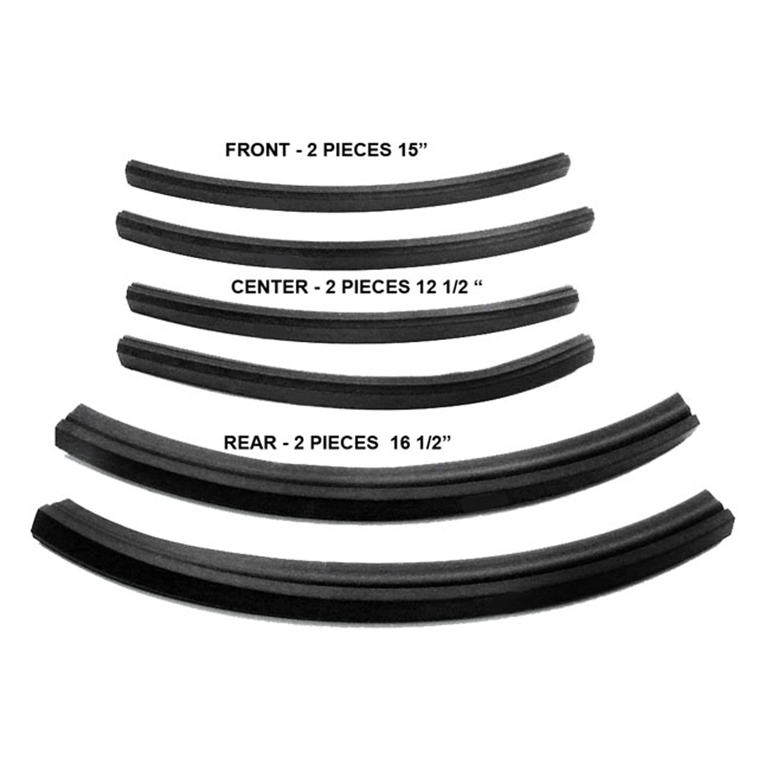 1963-1966 Dodge|Plymouth Dart|Valiant Convertible Roof Rail Seals 6pc kit-MMPRR4500-A