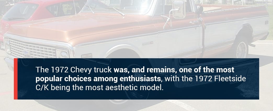 1972 Chevy truck was a popular choice