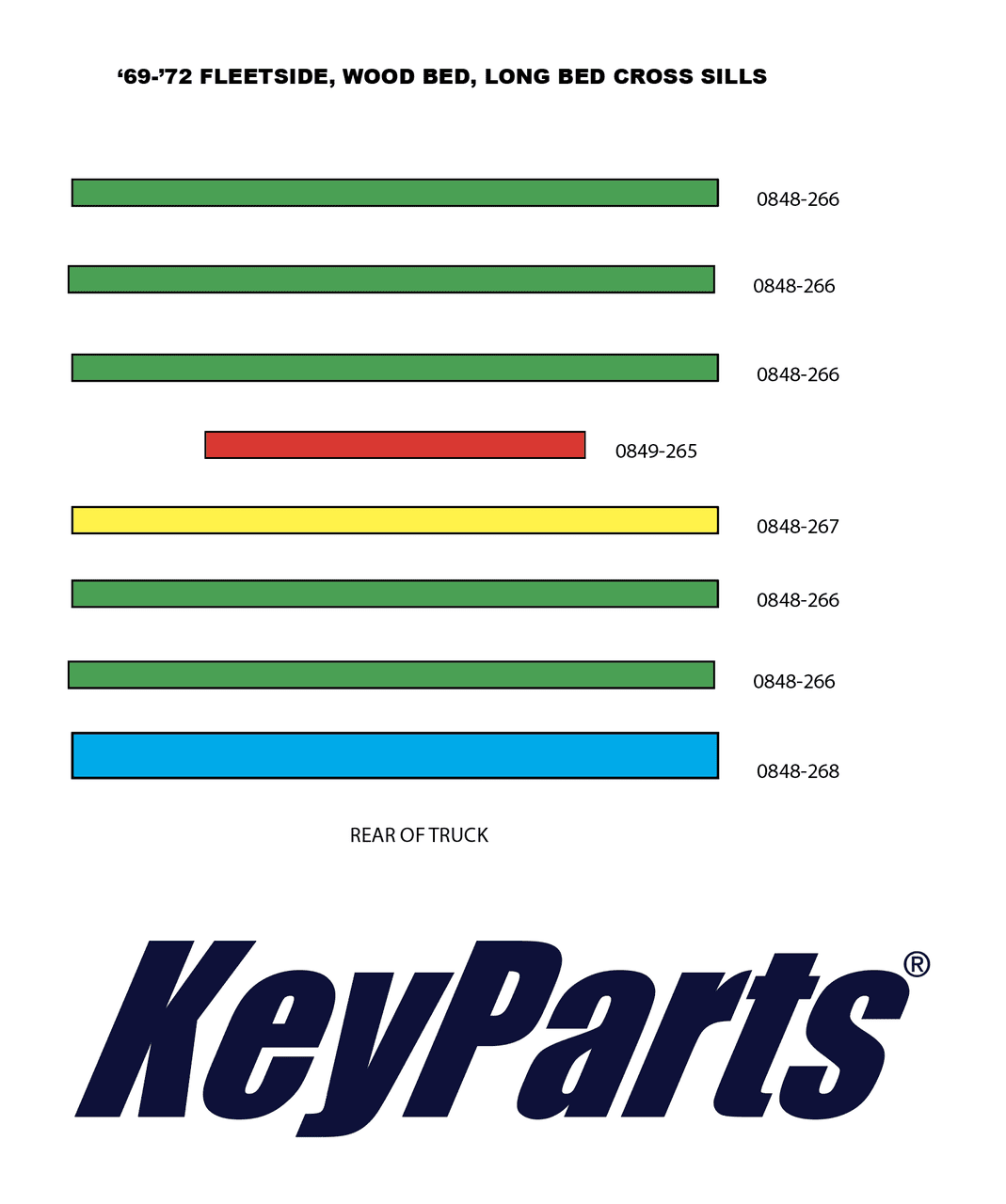 1963-1972 Chevy/GMC Pickup Bed Floor Rear Cross Sill (Wood Bed Floor, Fleetside) - Image 2