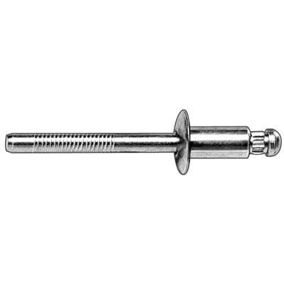 1/4" Steel Rivet (Zinc) Peel Split 1/2" Flange Grip 1/16"-1/4" - PK 25-WF55414
