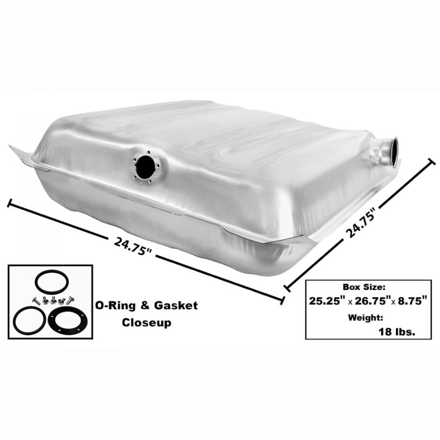 1955-1956 Chevy 150|210|Bel Air|Nomad Gas Tank Stainless Square