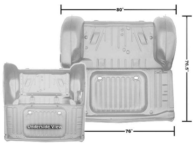 1963 Chevy Impala Trunk Floor Assembly Weld Through Primer-DYN1700HDWT