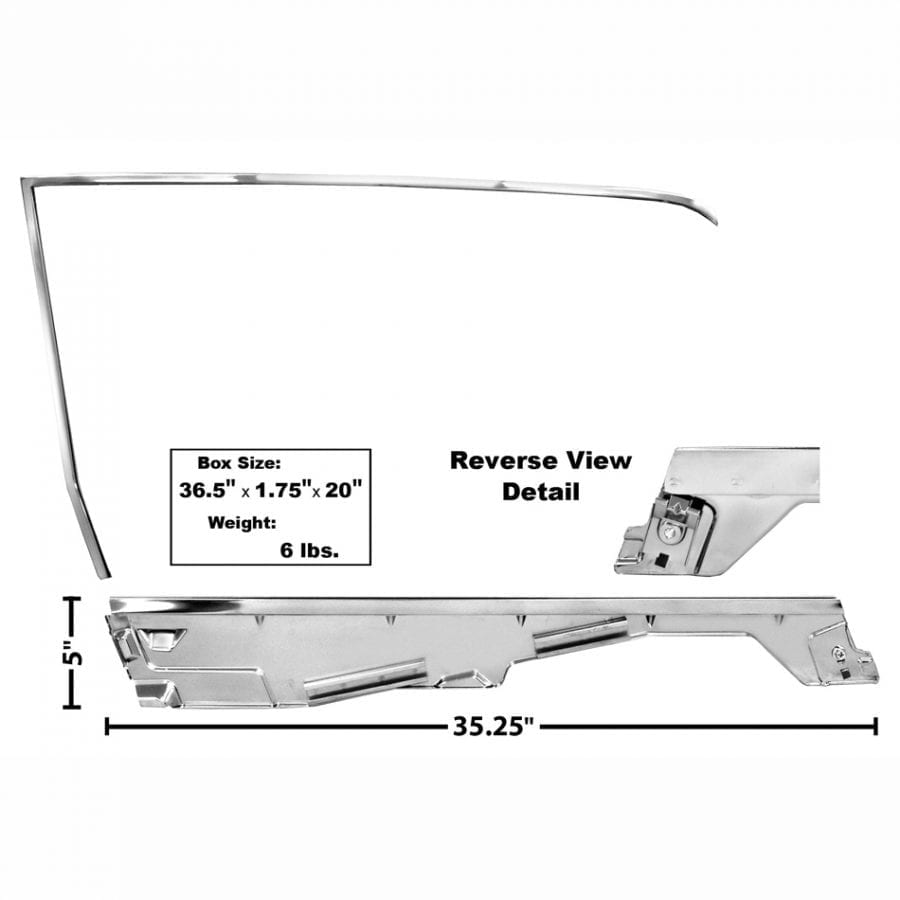 1965-1966 Ford Mustang Door Window Frame Kit Driver Side (LH) Coupe