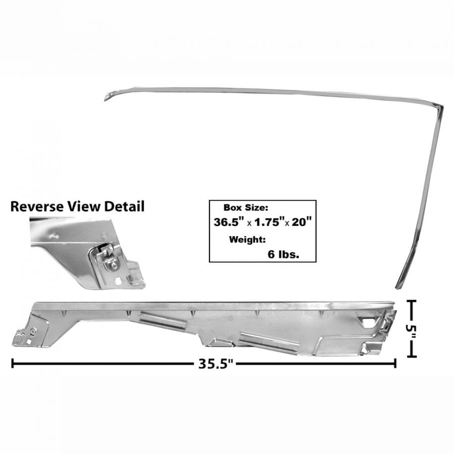 1965-1966 Ford Mustang Door Window Frame Kit Passenger Side (RH) Convertible