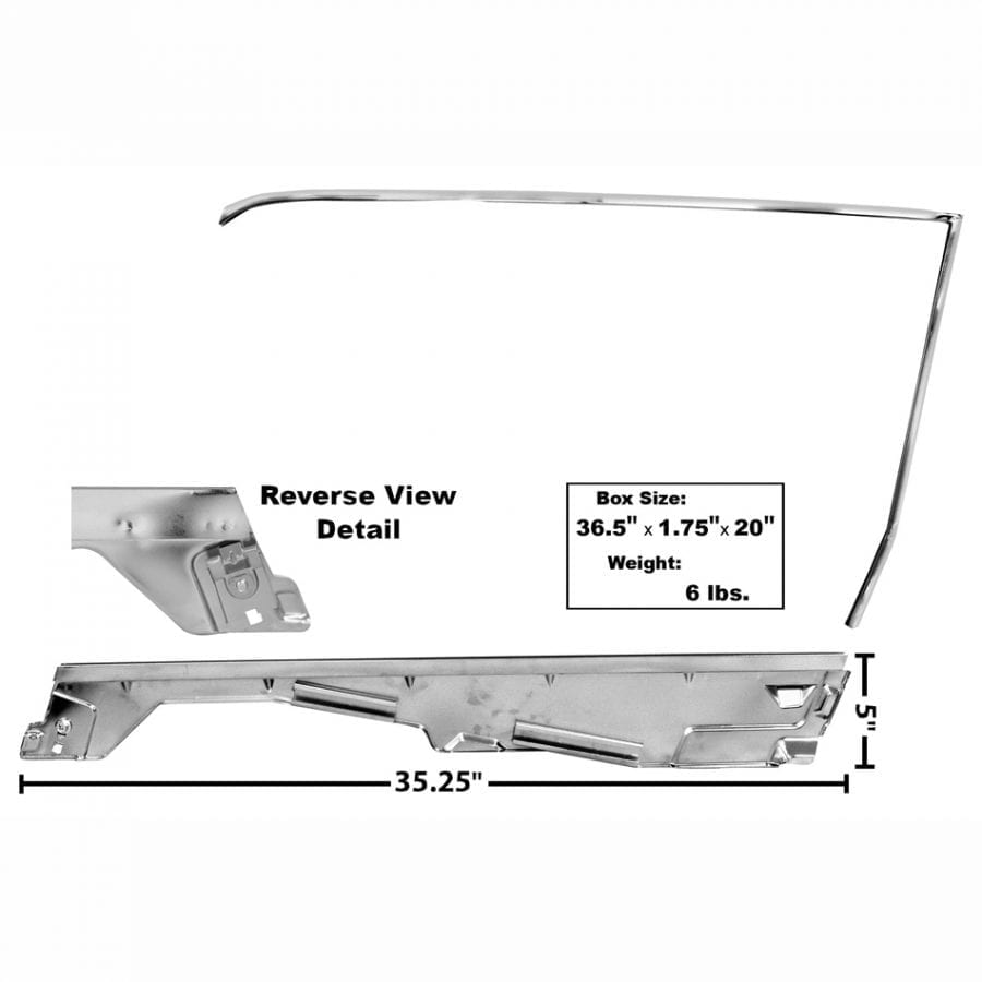 1965-1966 Ford Mustang Door Window Frame Kit Passenger Side (RH) Coupe