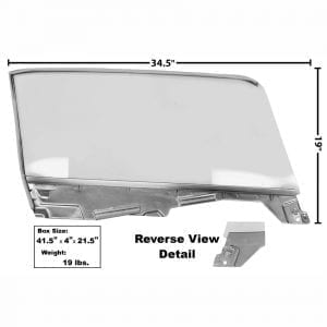 1965-1966 Ford Mustang Door Window Glass Assembly Driver Side (LH) Convertible