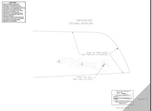 1965 Chevrolet Chevy II Quarter Panel Emblem Template Kit