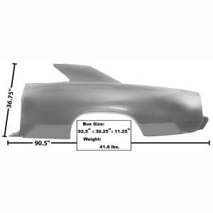 1966-1967 Chevy Chevelle Quarter Panel Full Driver Side (LH) Coupe