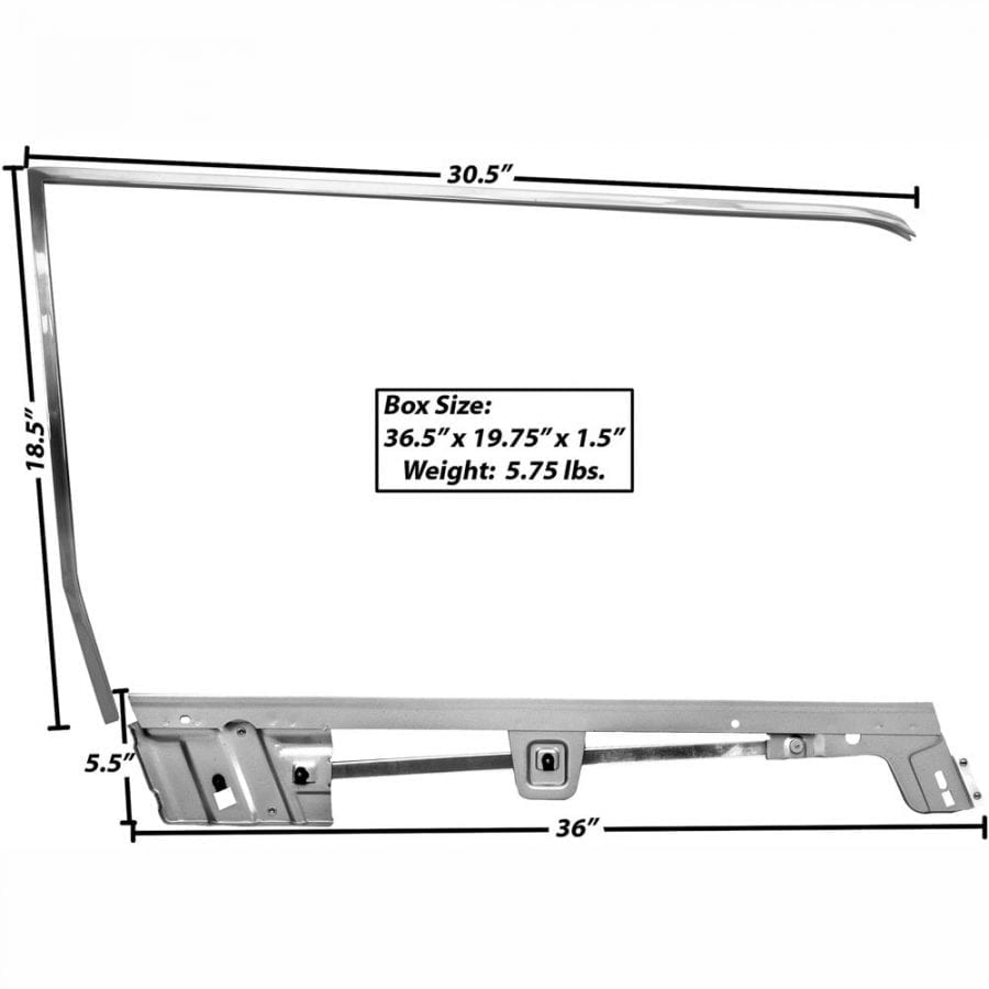 1967-1968 Ford Mustang Door Window Frame Kit Passenger Side (RH) Coupe