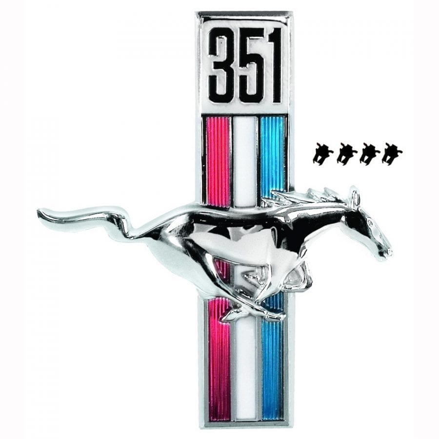 1967-1968 Ford Mustang Emblem Running Horse 351 Passenger Side (RH)