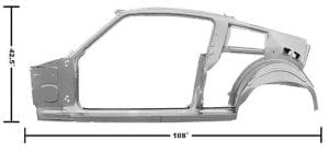 1967-1968 Ford Mustang Quarter-Door Frame Assembly Driver Side (LH) Fastback-DYN3645UWT