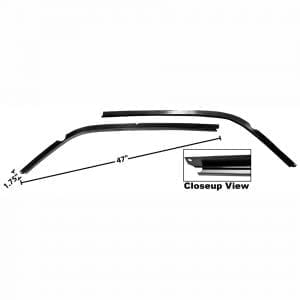 1967-1969 Chevy Camaro or Pontiac Firebird Roof Drip Rail Pair