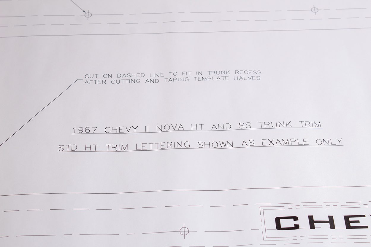 1967 Chevrolet Chevy II Trunk Trim Template Kit-CHQW-1240