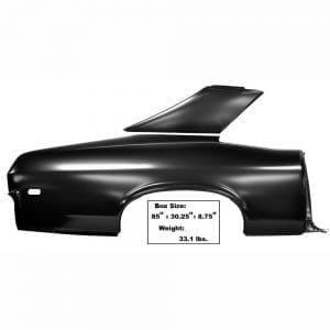 1968-1969 Chevy Nova Quarter Panel Full with Sail Passenger Side (RH)