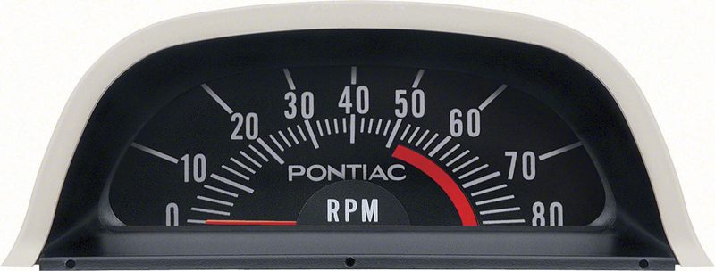 1968 Pontiac Firebird Hood Tachometer 5200 Redline