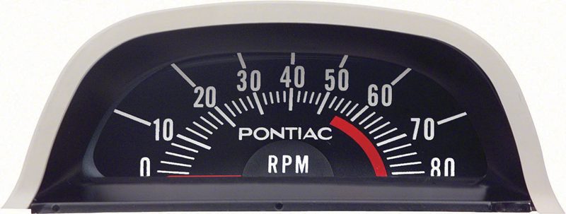 1968 Pontiac Firebird Hood Tachometer 5500 Redline