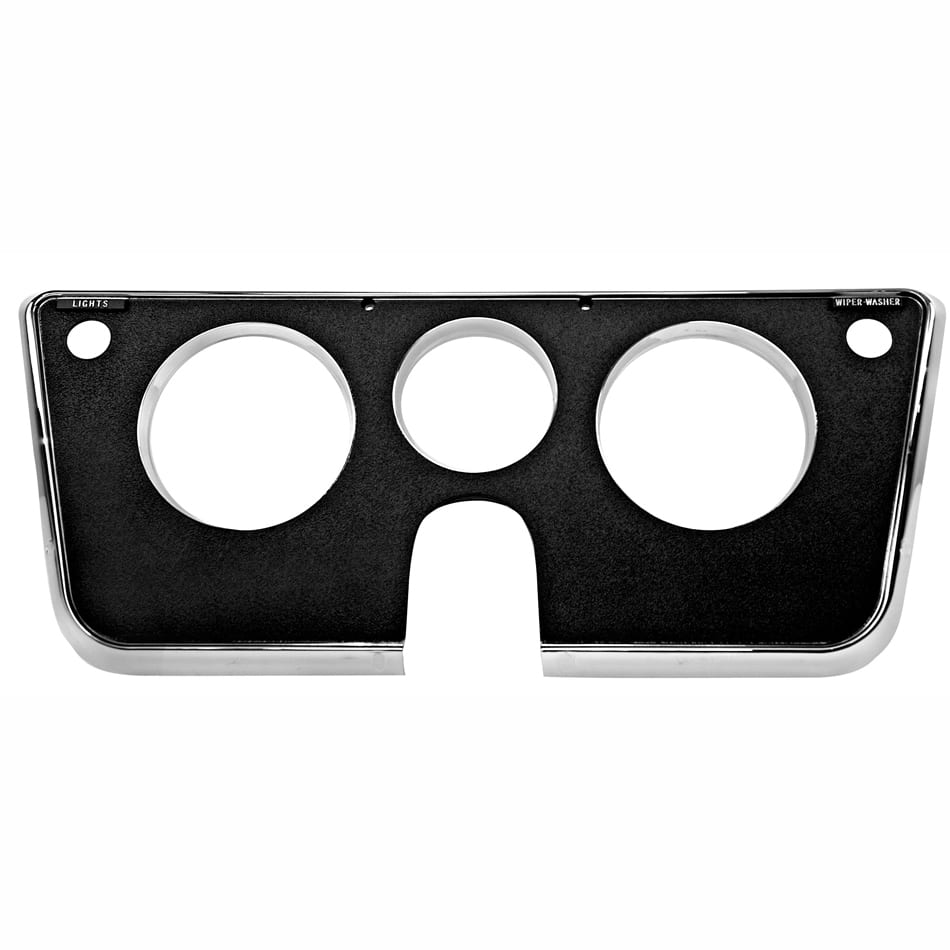 1969-1972 Chevy Pickup Truck Dash Bezel 3 Hole Black and Chrome