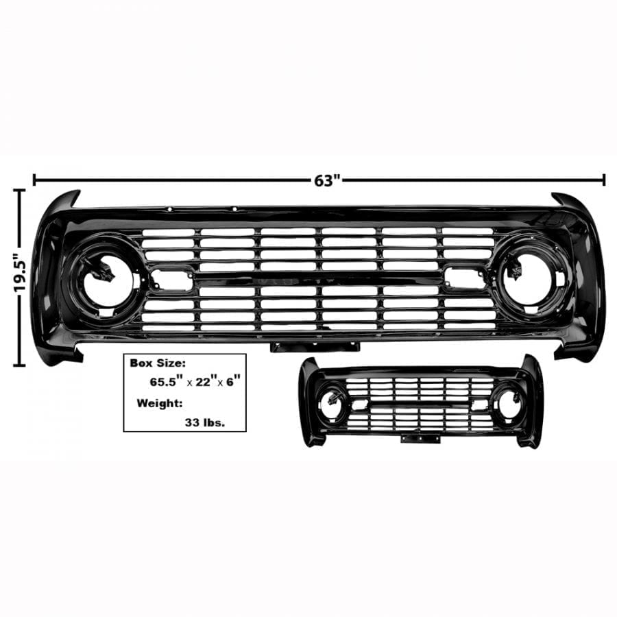 1969-1977 Ford Bronco Grille Painted No Logo