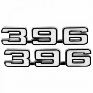 1969 Chevy Camaro Emblem Fender Emblem 396 Pair