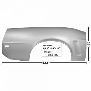 1969 Ford Mustang Quarter Panel Complete Passenger Side (RH) Convertible