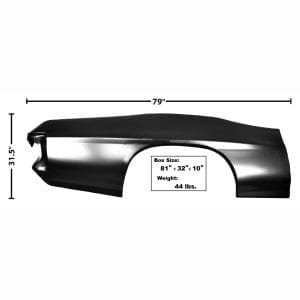 1970-1972 Pontiac GTO Quarter Panel Skin Passenger Side (RH)