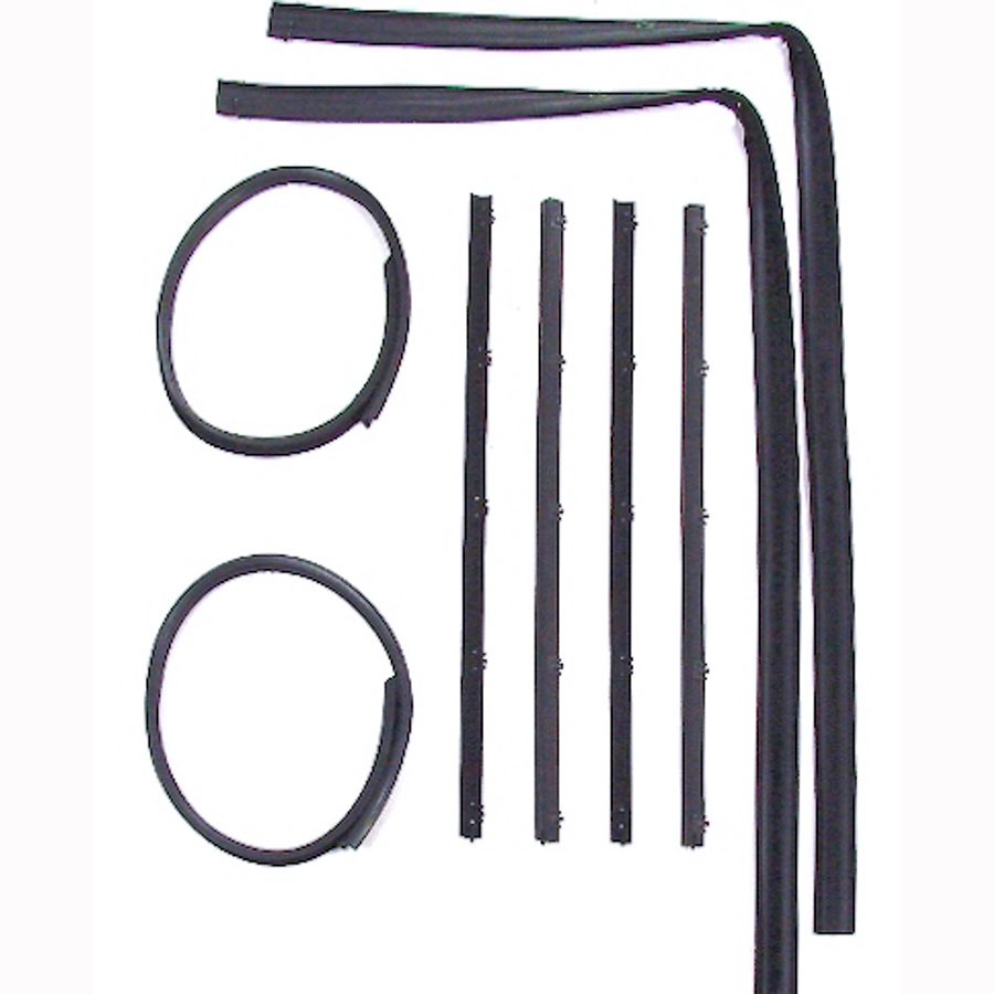 1972-1979 Dodge|Plymouth D/W Series|Power Ram|Ramcharger Beltline Molding and Glass Run Channel 8 PC Kit - Driver and Passenger-WFK311172