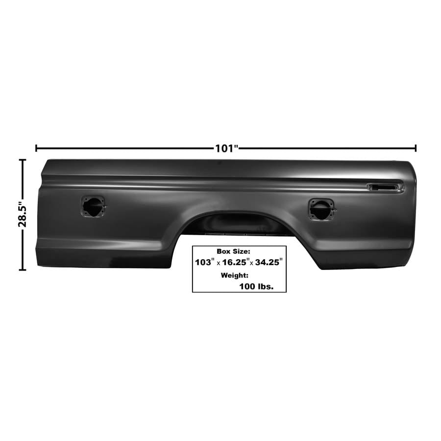 1973-1979 Ford Pickup Long Bed Bedside Assembly with Dual Square Filler Holes