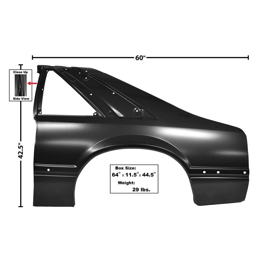 1991-1993 Ford Mustang Quarter Panel Driver Side Coupe
