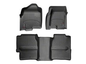 1999-2007 Chevrolet| GMC| Cadillac Silverado| Sierra| Suburban| Tahoe| Yukon| Escalade| Avalanche WeatherTech Front and Rear Floorliners-Black-440031-440622-WT